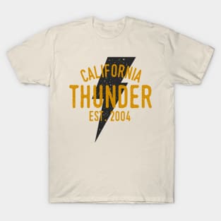 Vintage Thunderbolt logo. logo template with grunge texture. Thunder emblem. T-Shirt